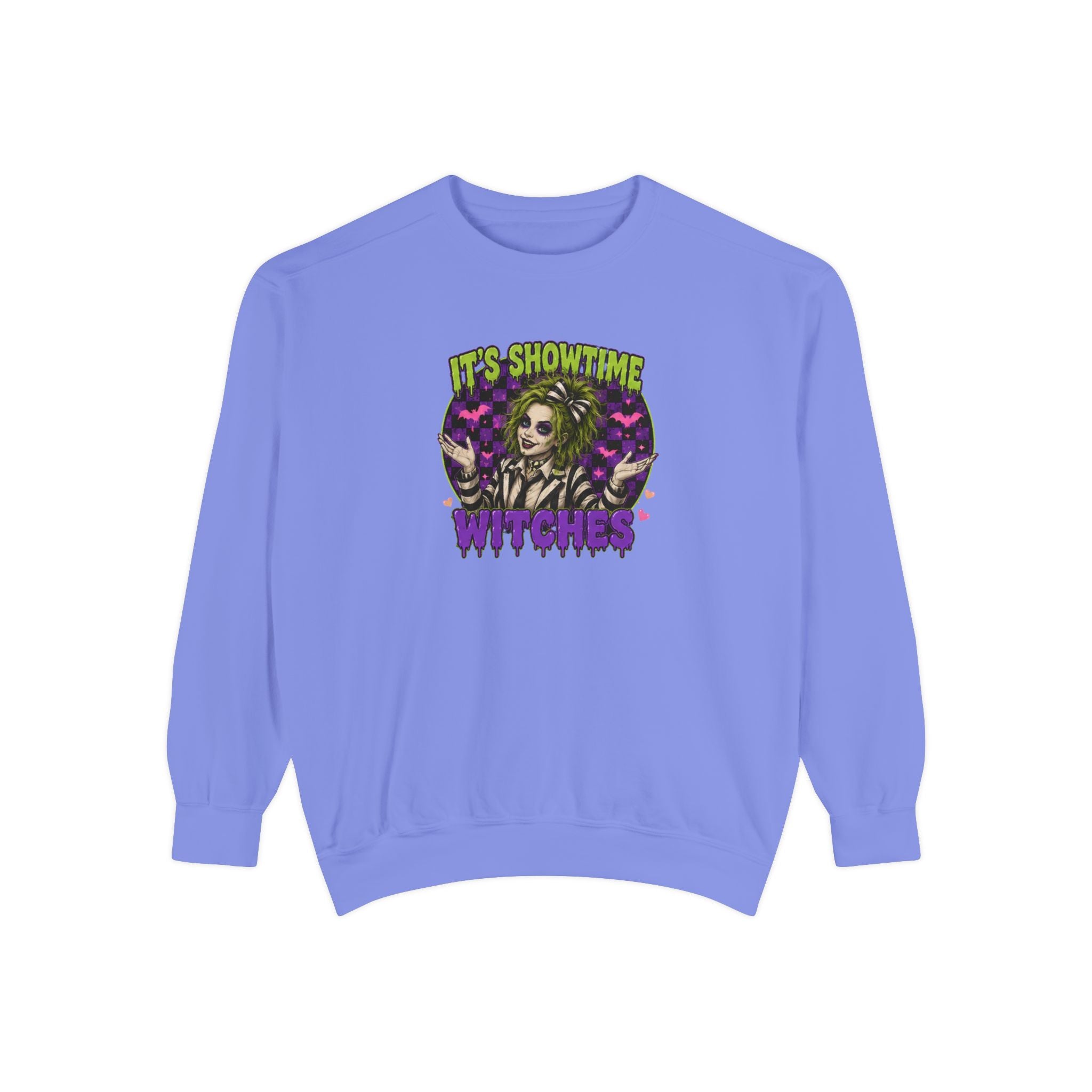 It's Showtime Witches Sweatshirt — Halloween Beetlejuice-Inspired Graphic Pullover