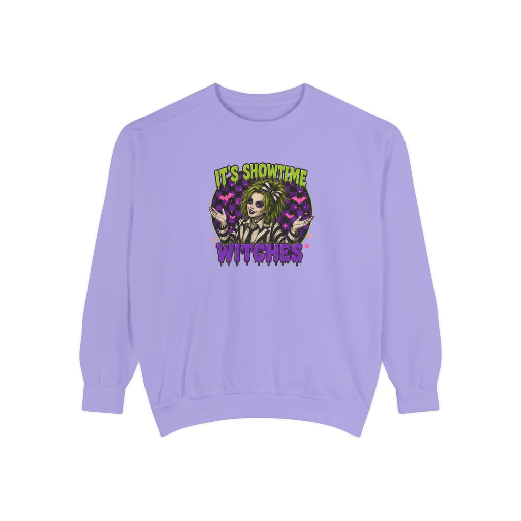 It's Showtime Witches Sweatshirt — Halloween Beetlejuice-Inspired Graphic Pullover