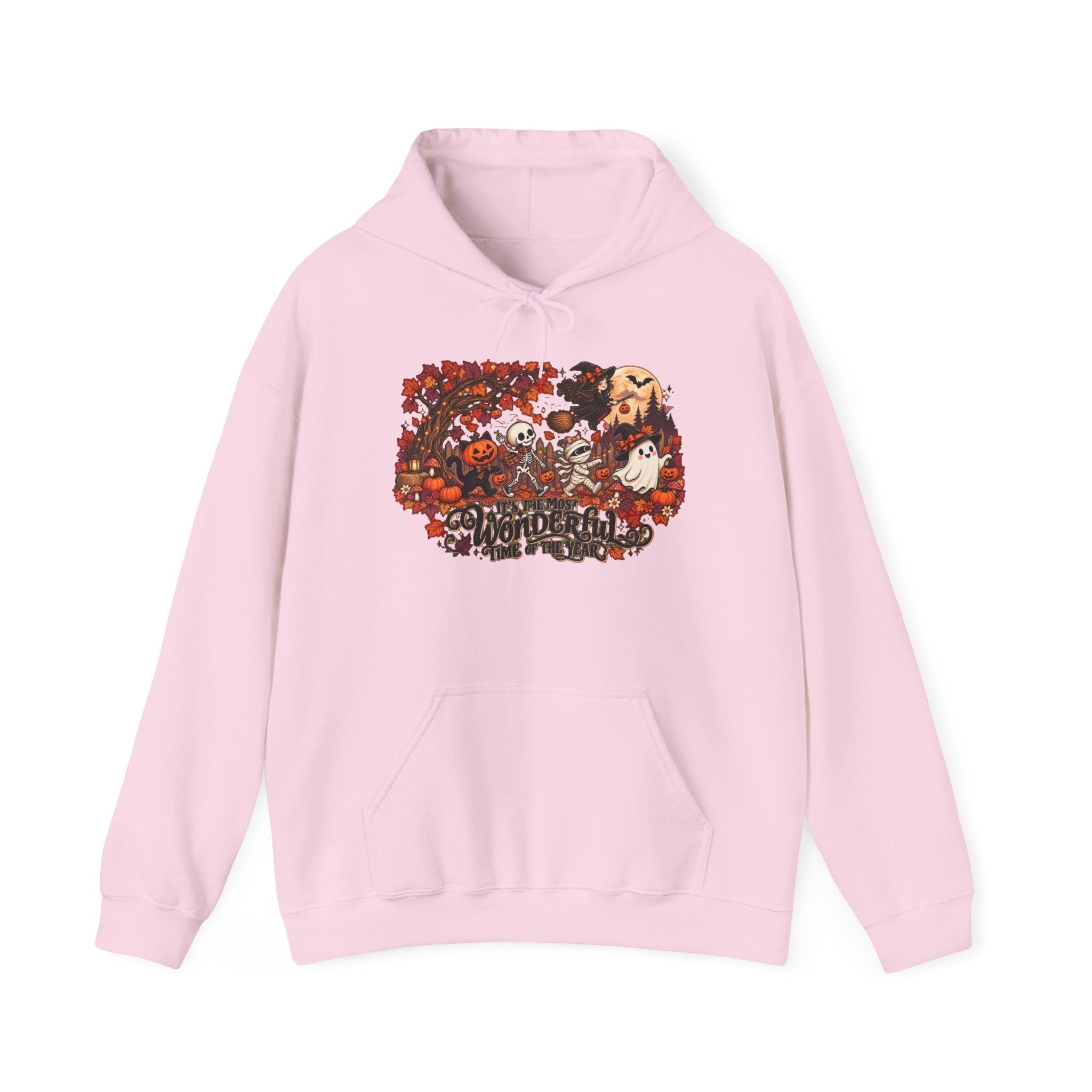 Halloween Anime Collage Hoodie — Spooky Pumpkin & Chibi Characters Fall Sweatshirt
