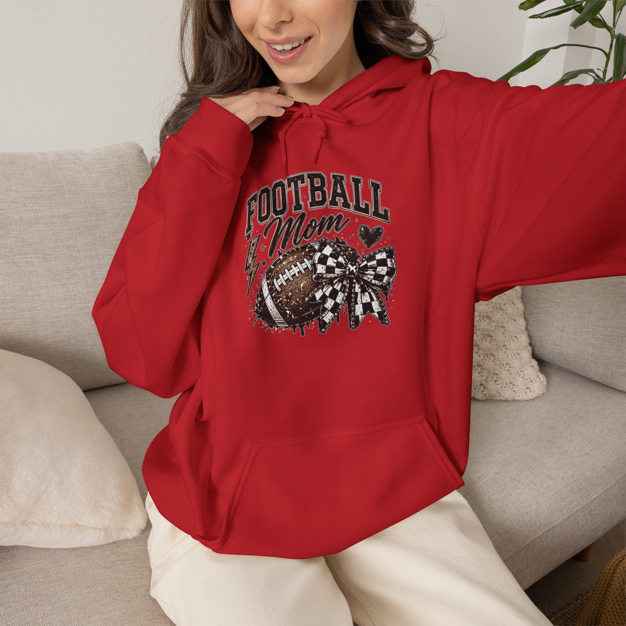 Football Mom Hoodie — Vintage Football Mom Graphic Pullover