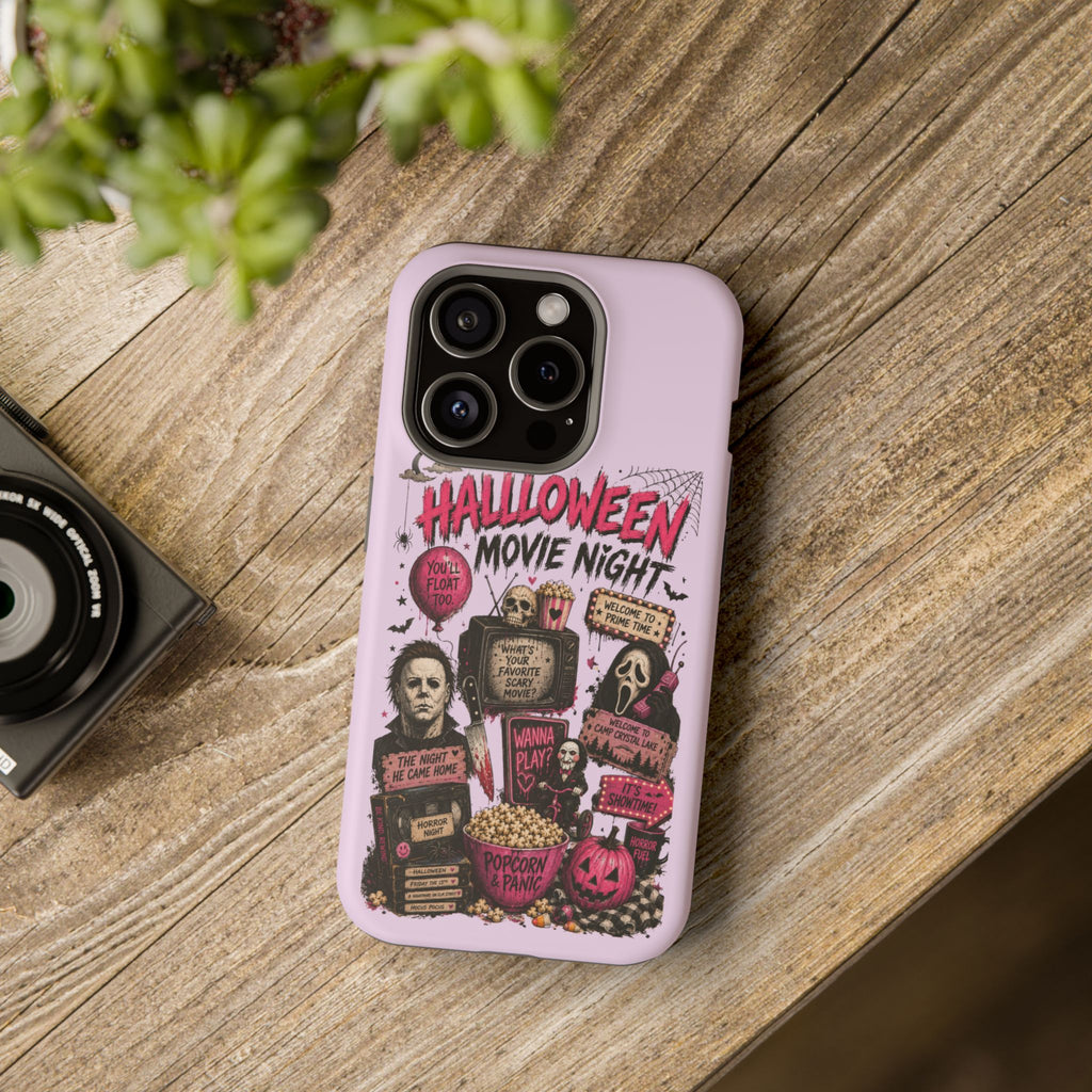 Halloween Movie Night Phone Case — Magnetic Impact-Resistant Horror Design