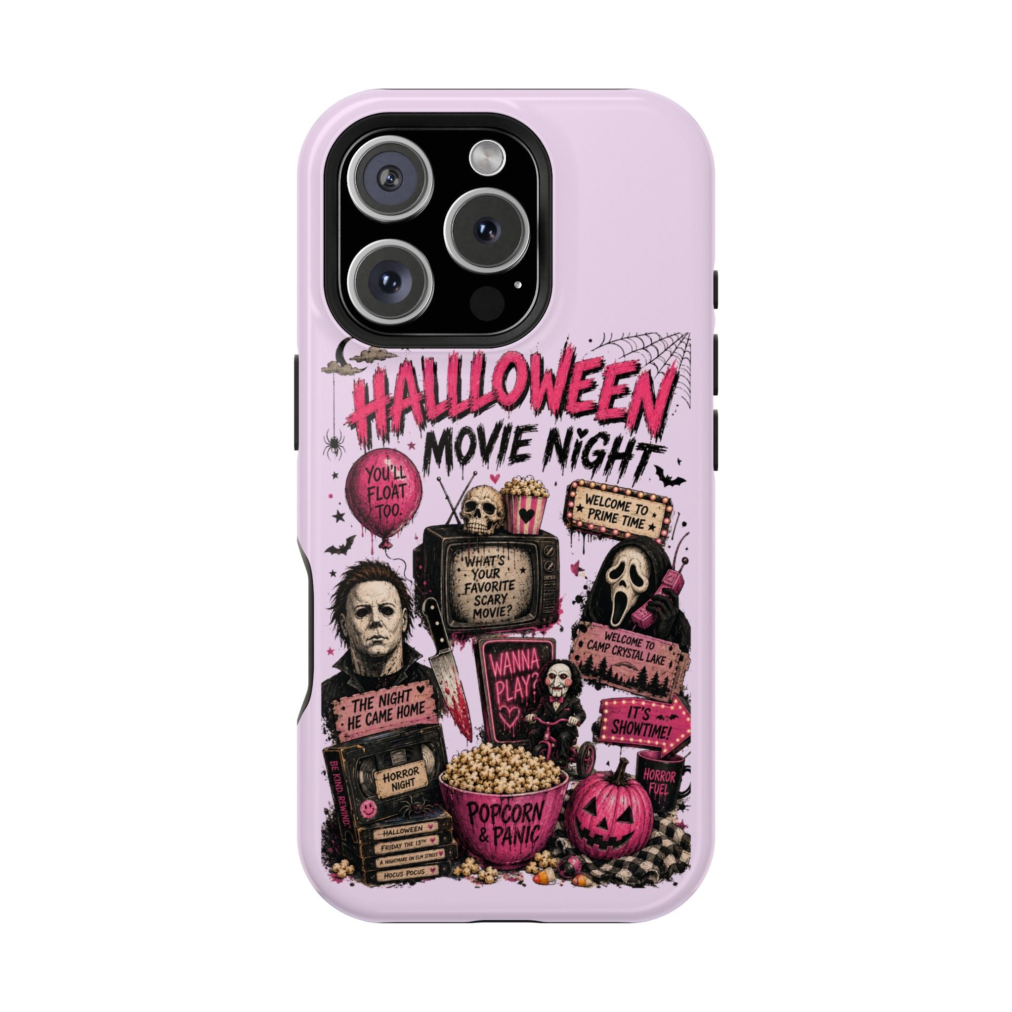 Halloween Movie Night Phone Case — Magnetic Impact-Resistant Horror Design