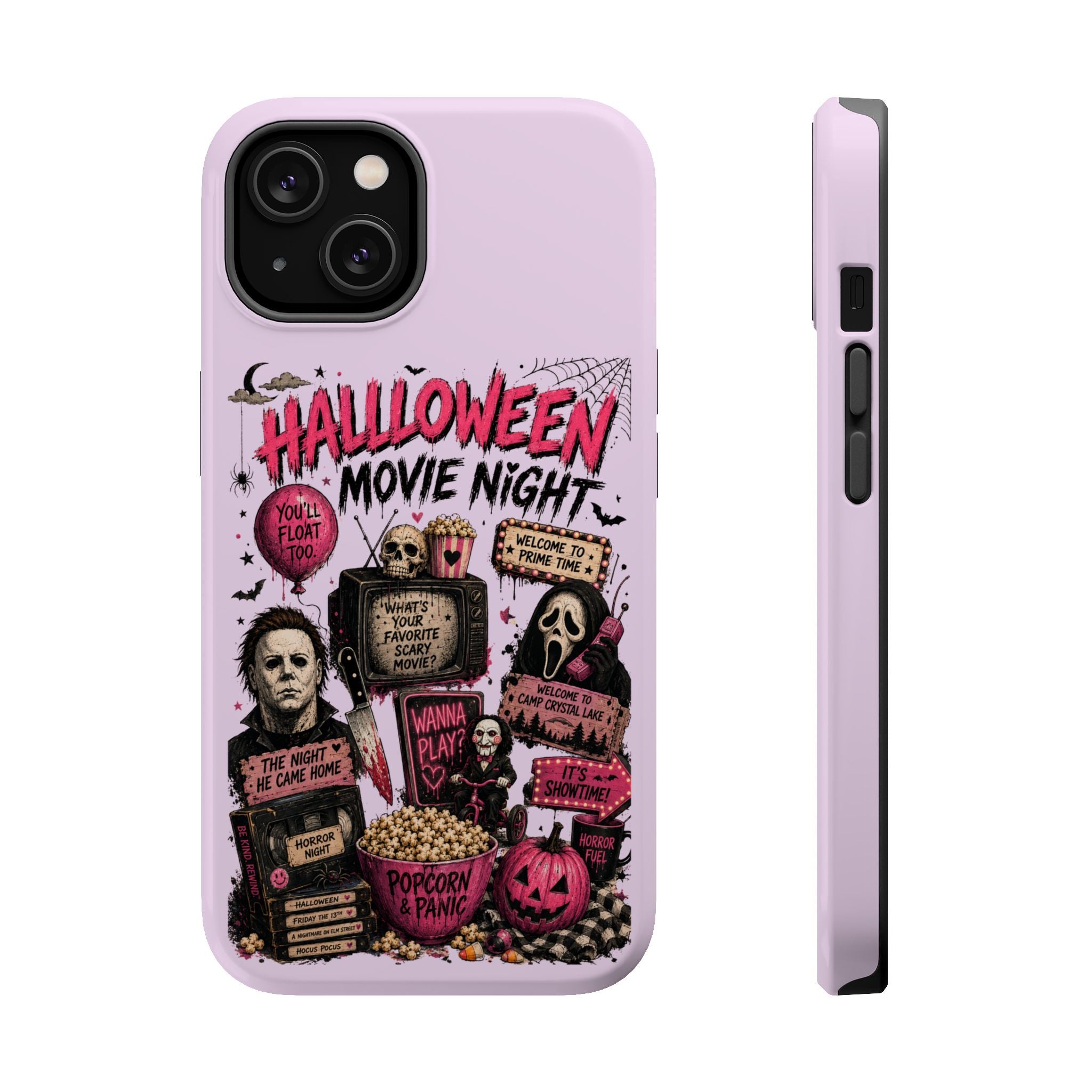 Halloween Movie Night Phone Case — Magnetic Impact-Resistant Horror Design