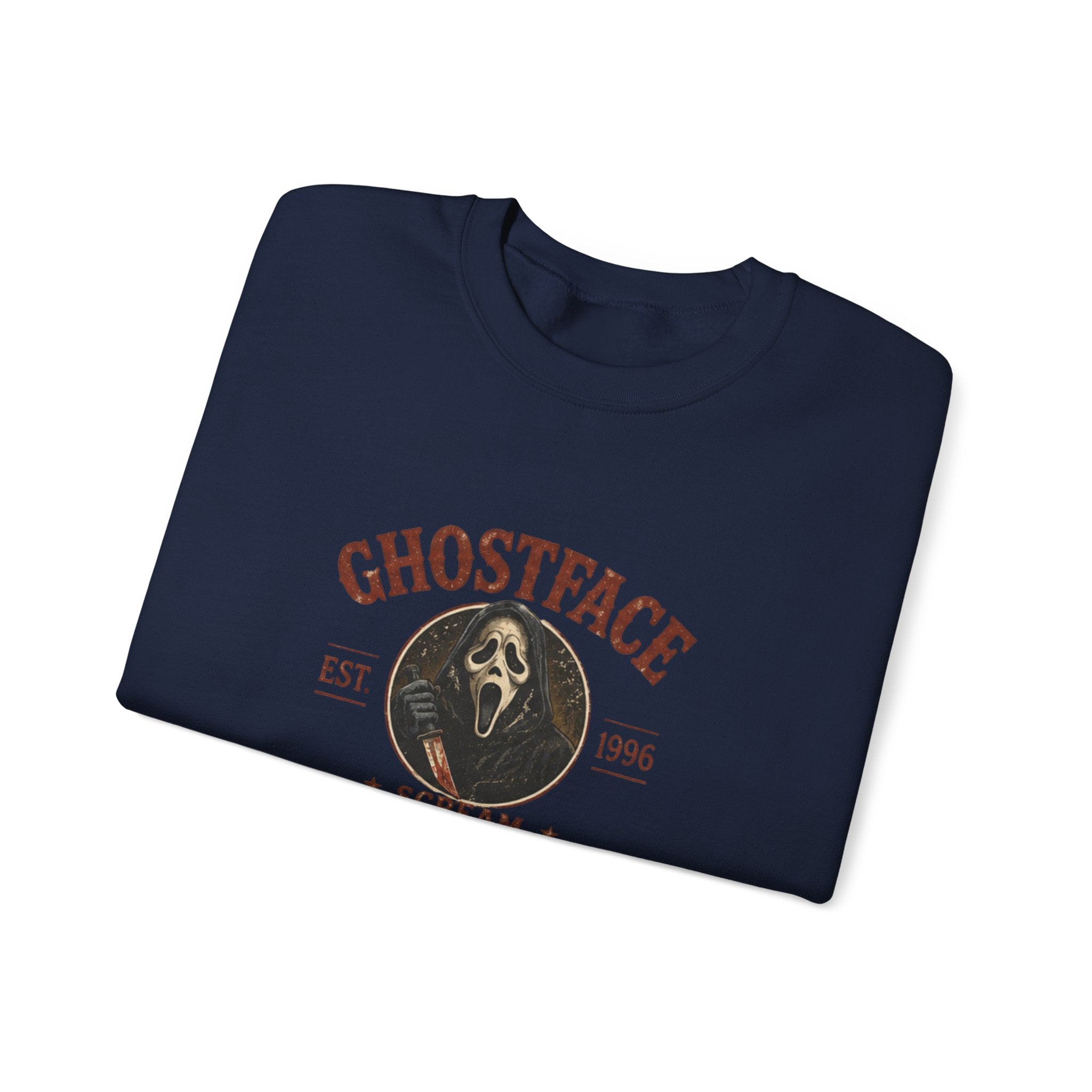 Scream 'Ghostface' Crewneck Sweatshirt – Vintage Horror Mask Graphic