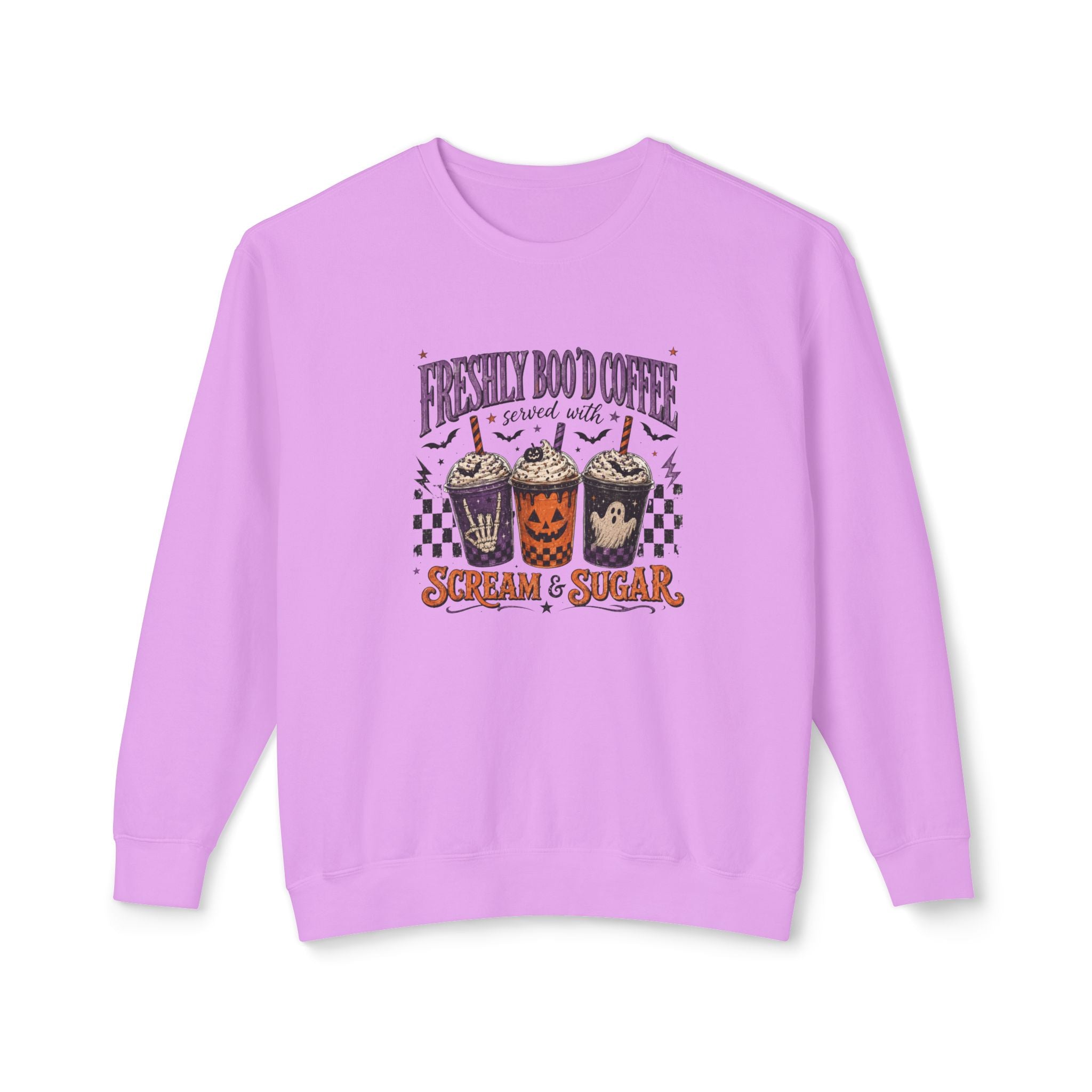 Halloween Coffee Sweatshirt - "Freshly Boo'd Coffee" Scream & Sugar Crewneck