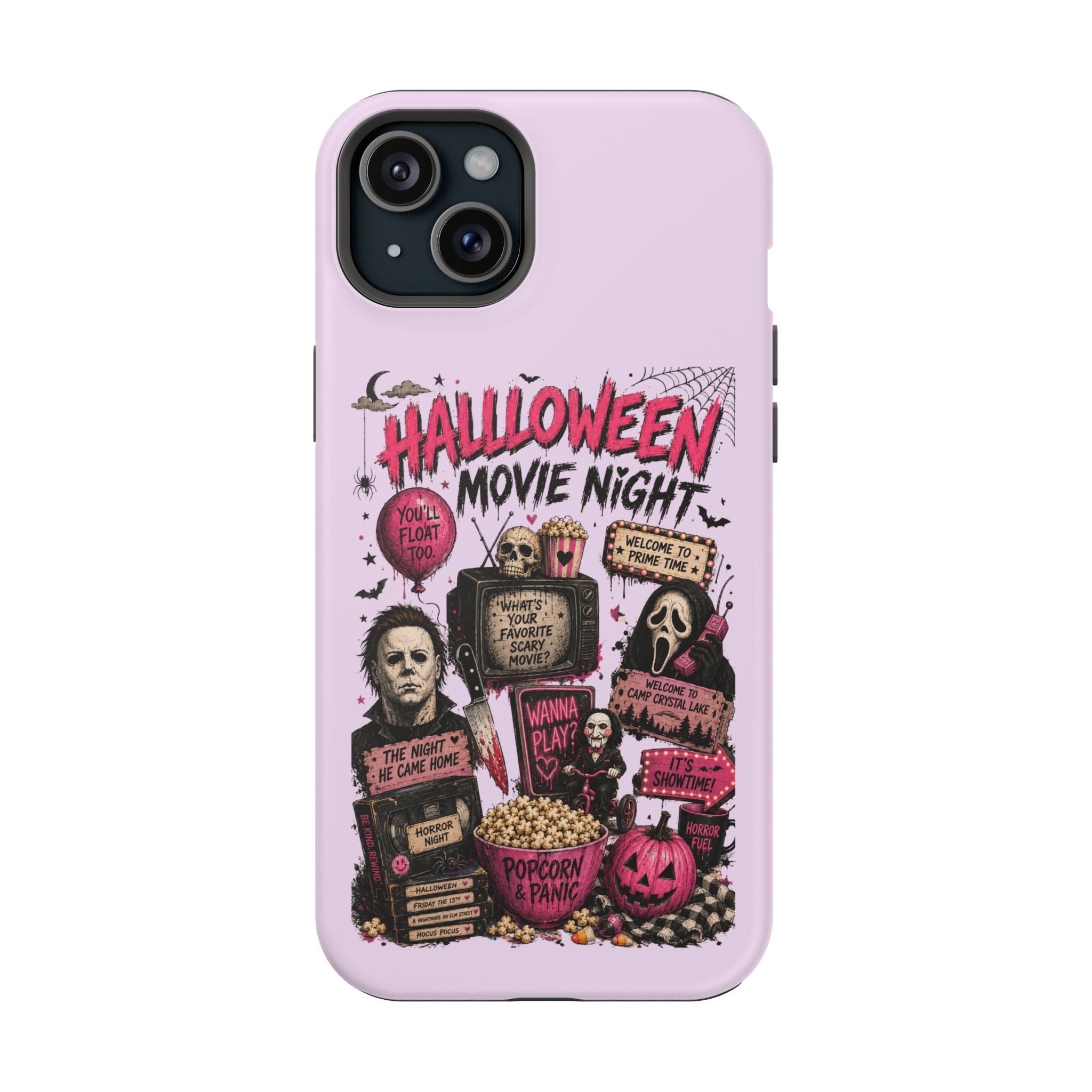 Halloween Movie Night Phone Case — Magnetic Impact-Resistant Horror Design