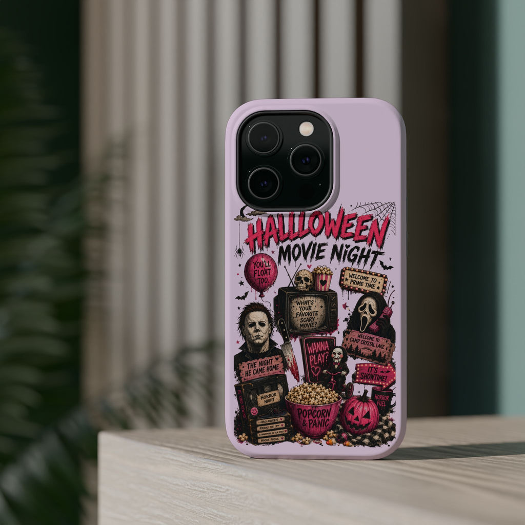 Halloween Movie Night Phone Case — Magnetic Impact-Resistant Horror Design