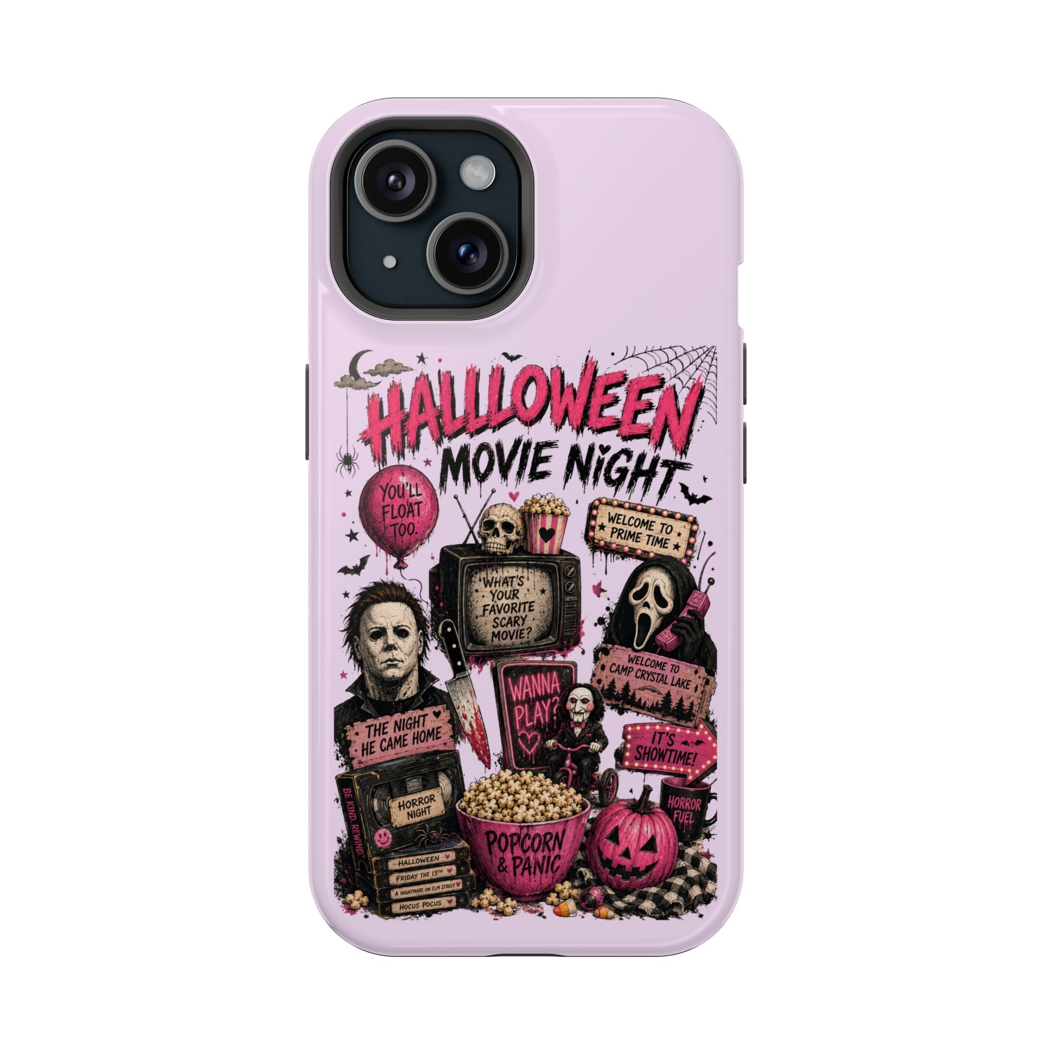 Halloween Movie Night Phone Case — Magnetic Impact-Resistant Horror Design