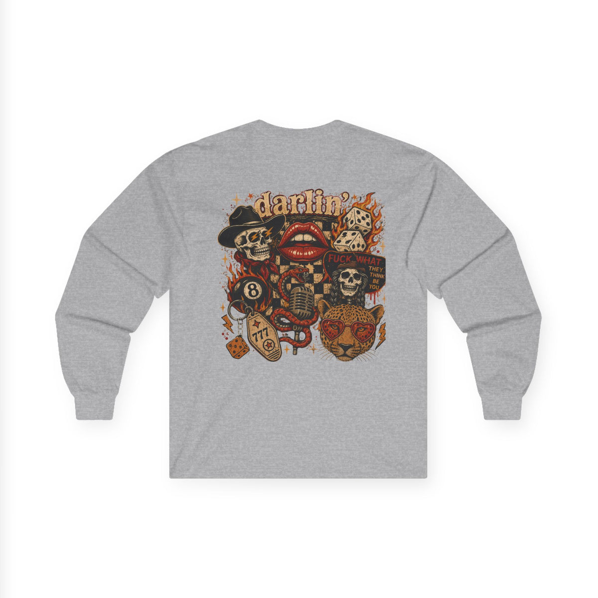 Retro Cowboy Skull- Long Sleeve