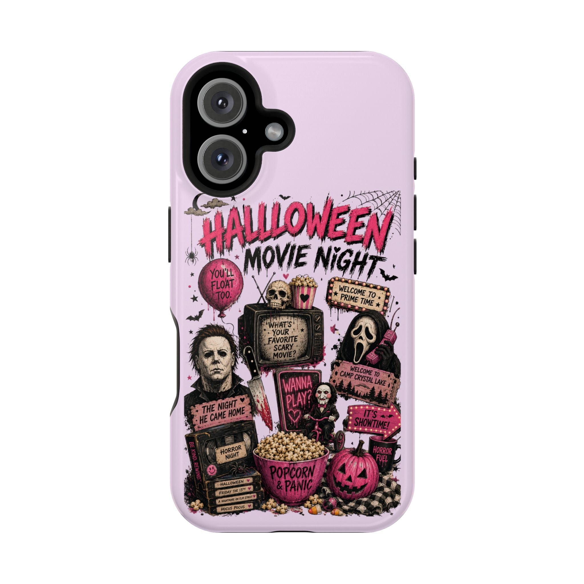 Halloween Movie Night Phone Case — Magnetic Impact-Resistant Horror Design