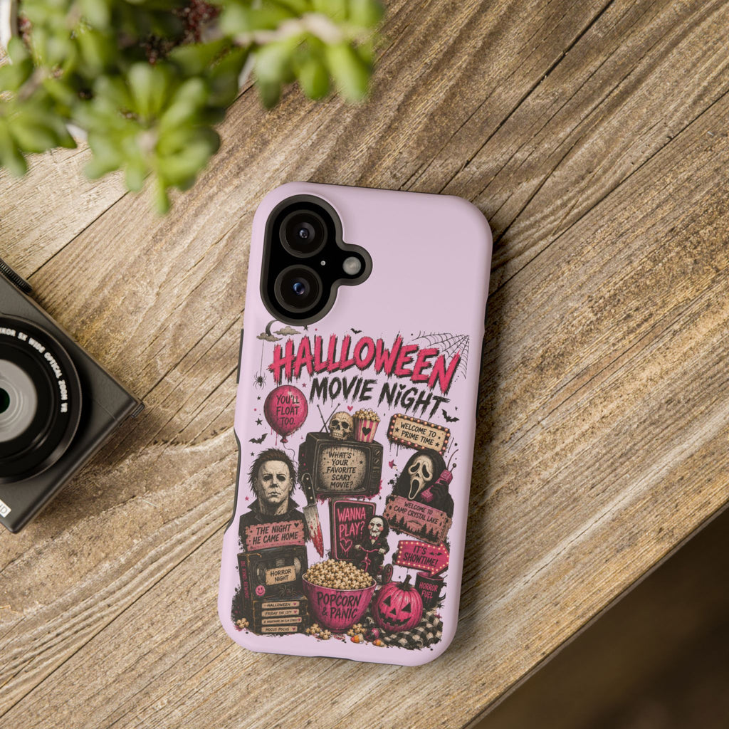Halloween Movie Night Phone Case — Magnetic Impact-Resistant Horror Design
