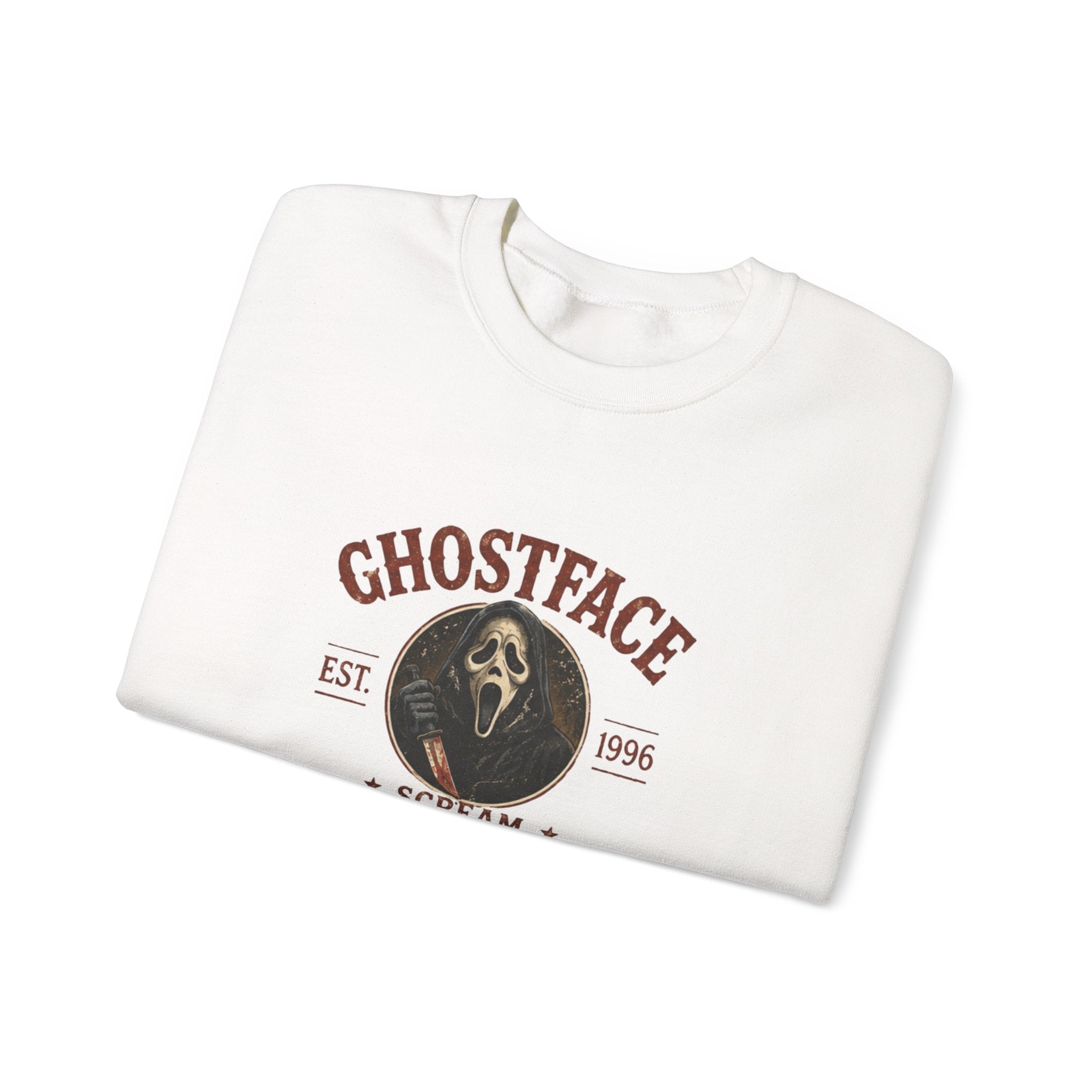 Scream 'Ghostface' Crewneck Sweatshirt – Vintage Horror Mask Graphic