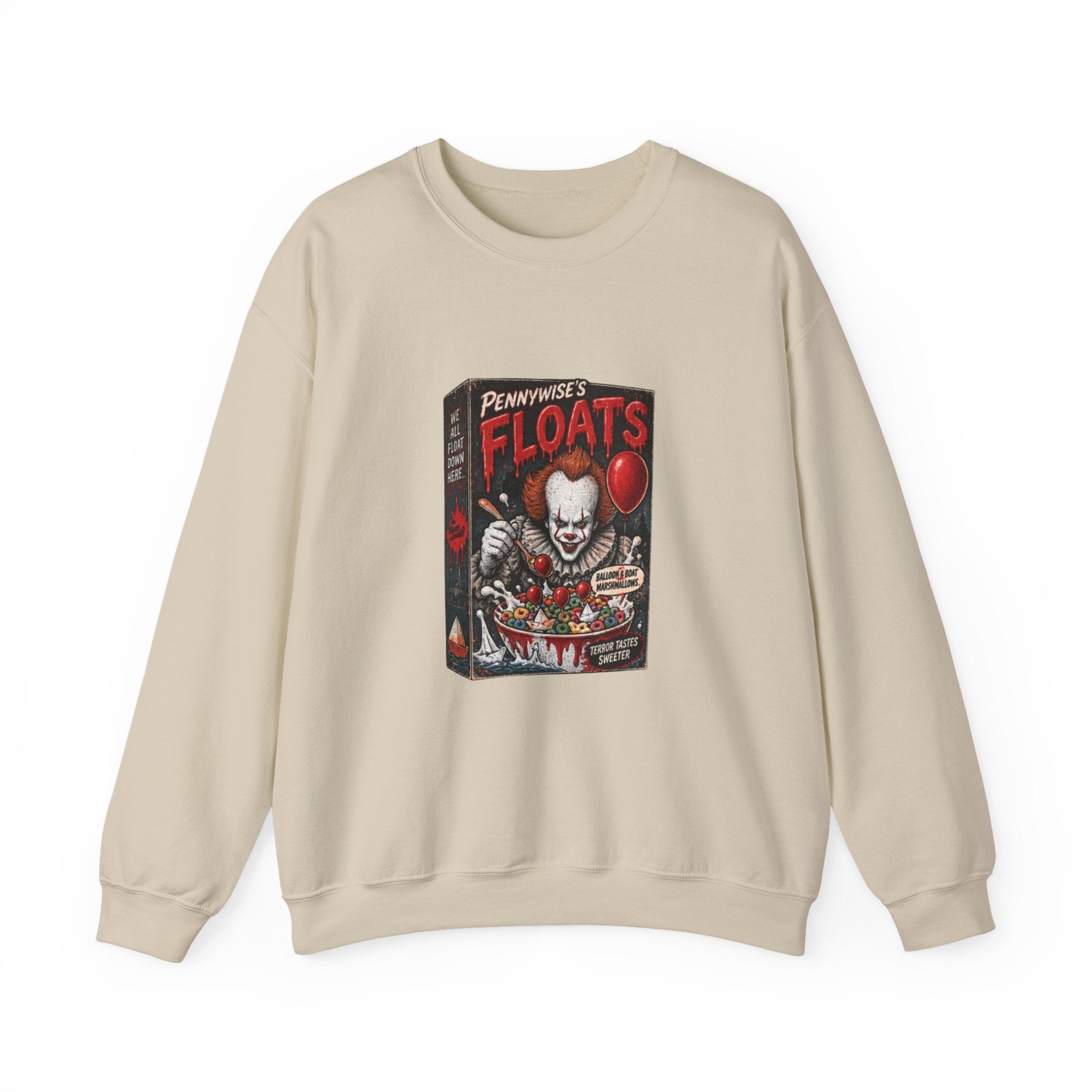 Creepy Clown 'Floats' Graphic Sweatshirt — Horror Movie Pennywise Design