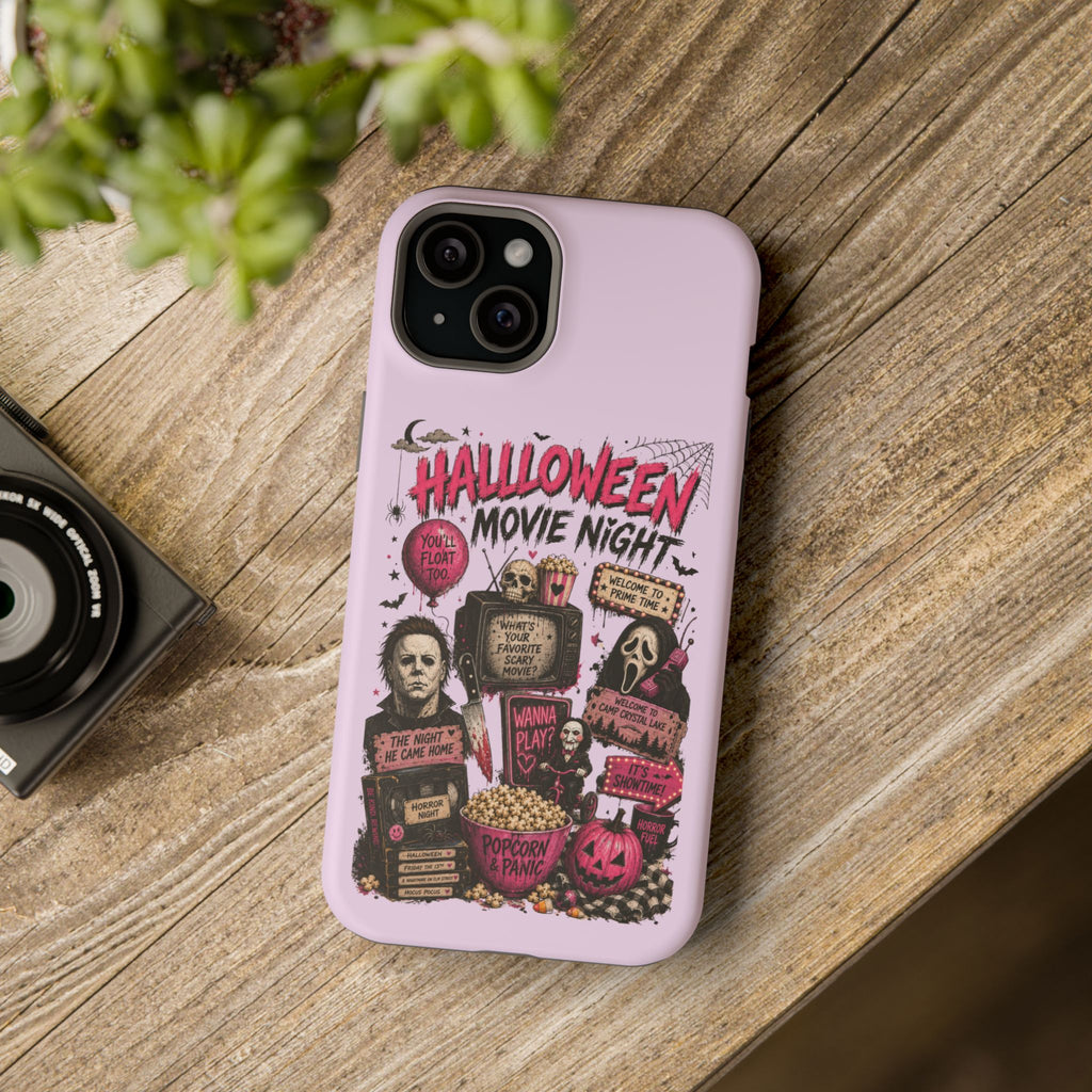 Halloween Movie Night Phone Case — Magnetic Impact-Resistant Horror Design