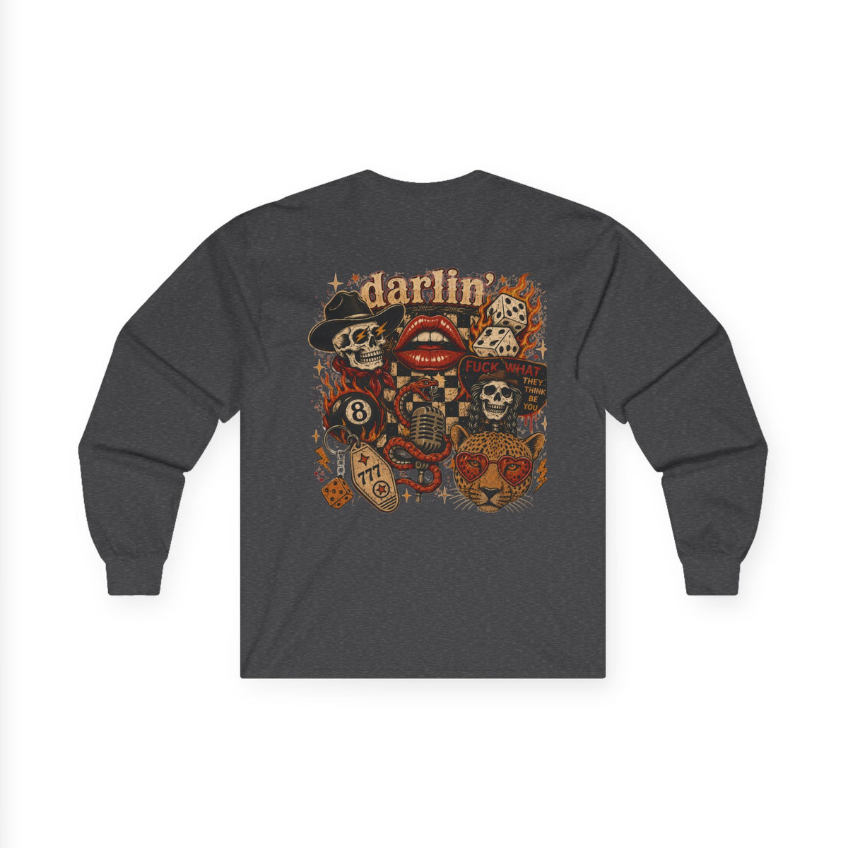 Retro Cowboy Skull- Long Sleeve