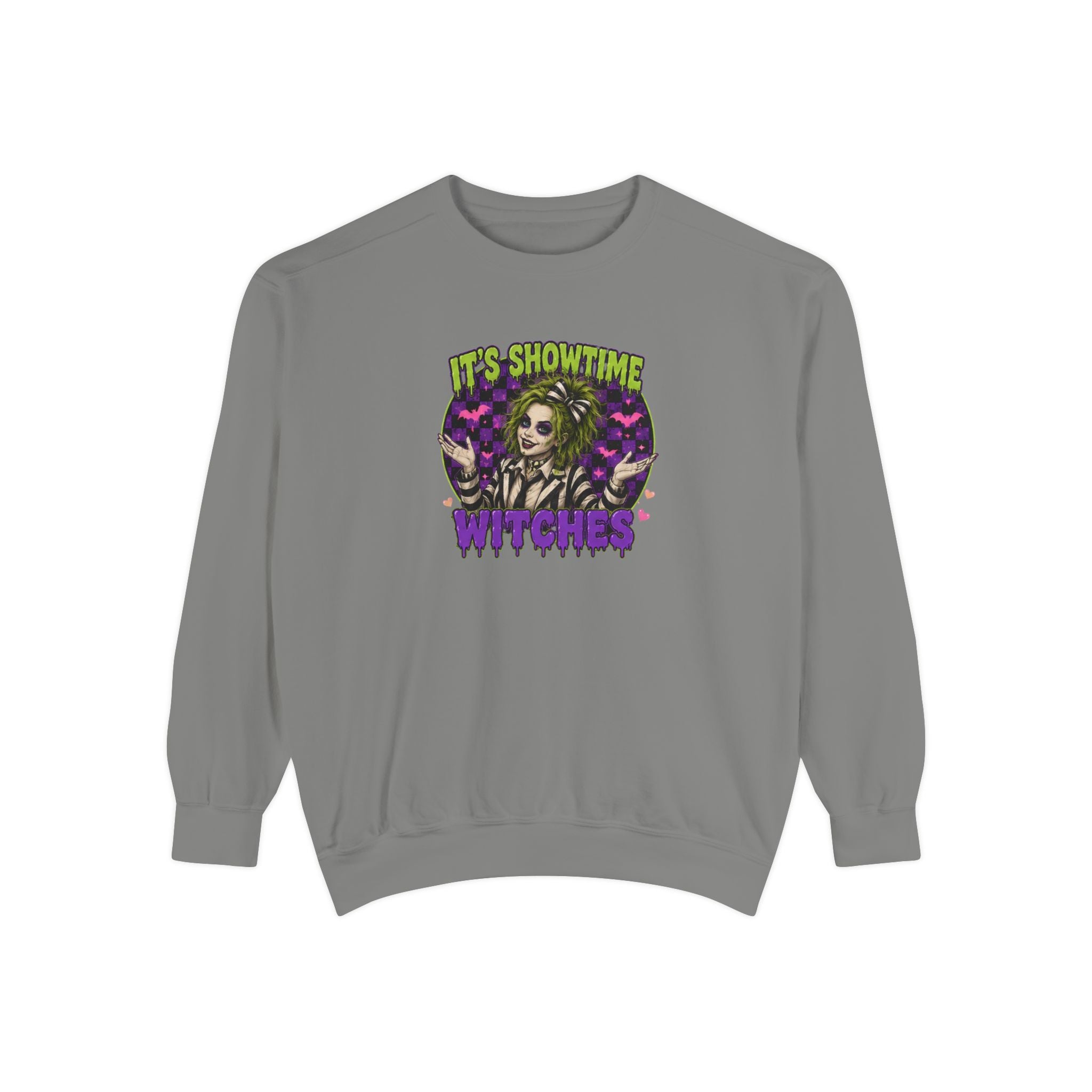 It's Showtime Witches Sweatshirt — Halloween Beetlejuice-Inspired Graphic Pullover