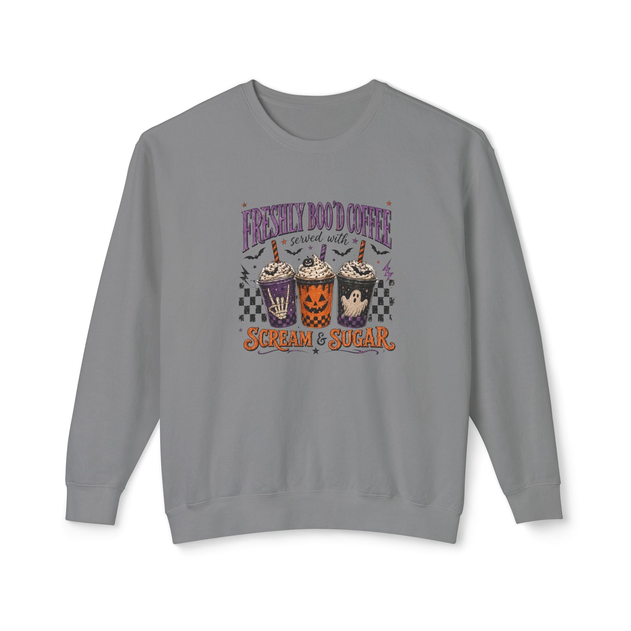 Halloween Coffee Sweatshirt - "Freshly Boo'd Coffee" Scream & Sugar Crewneck